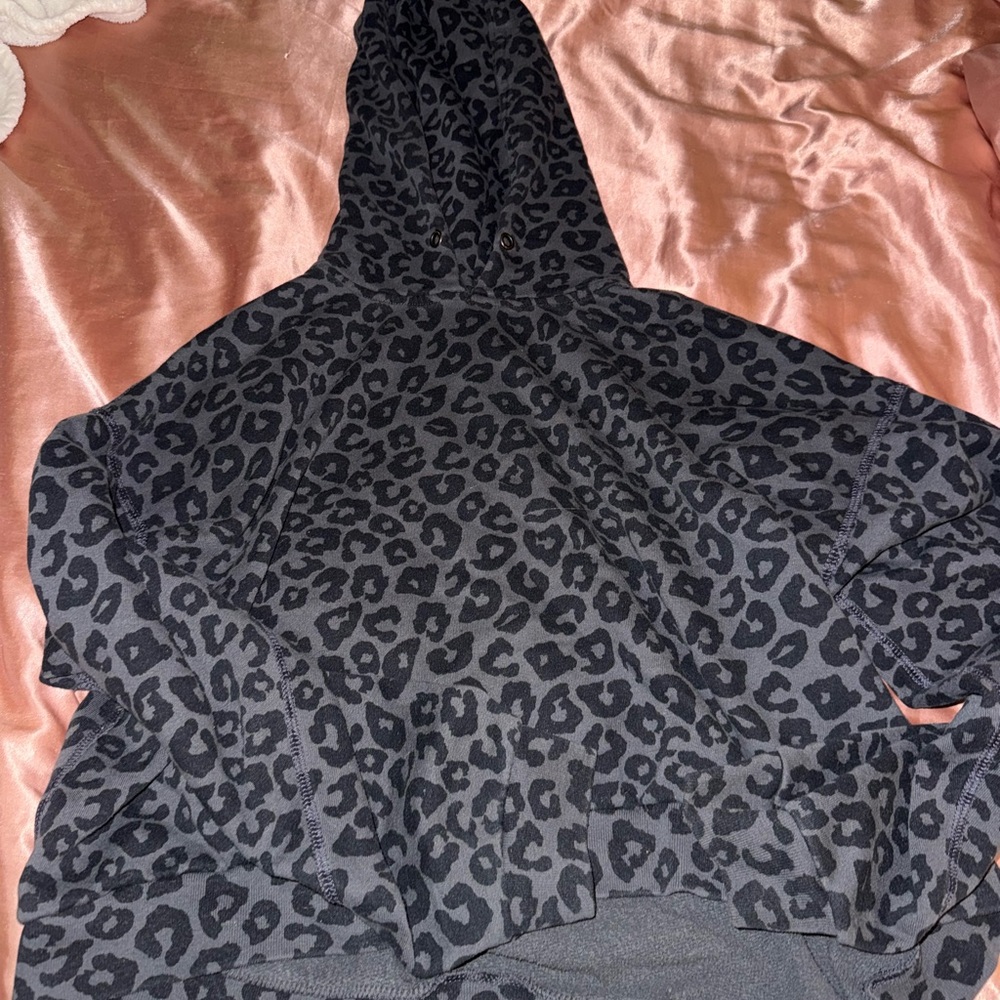 Abercrombie & Fitch Black Leopard Print Hoodie
